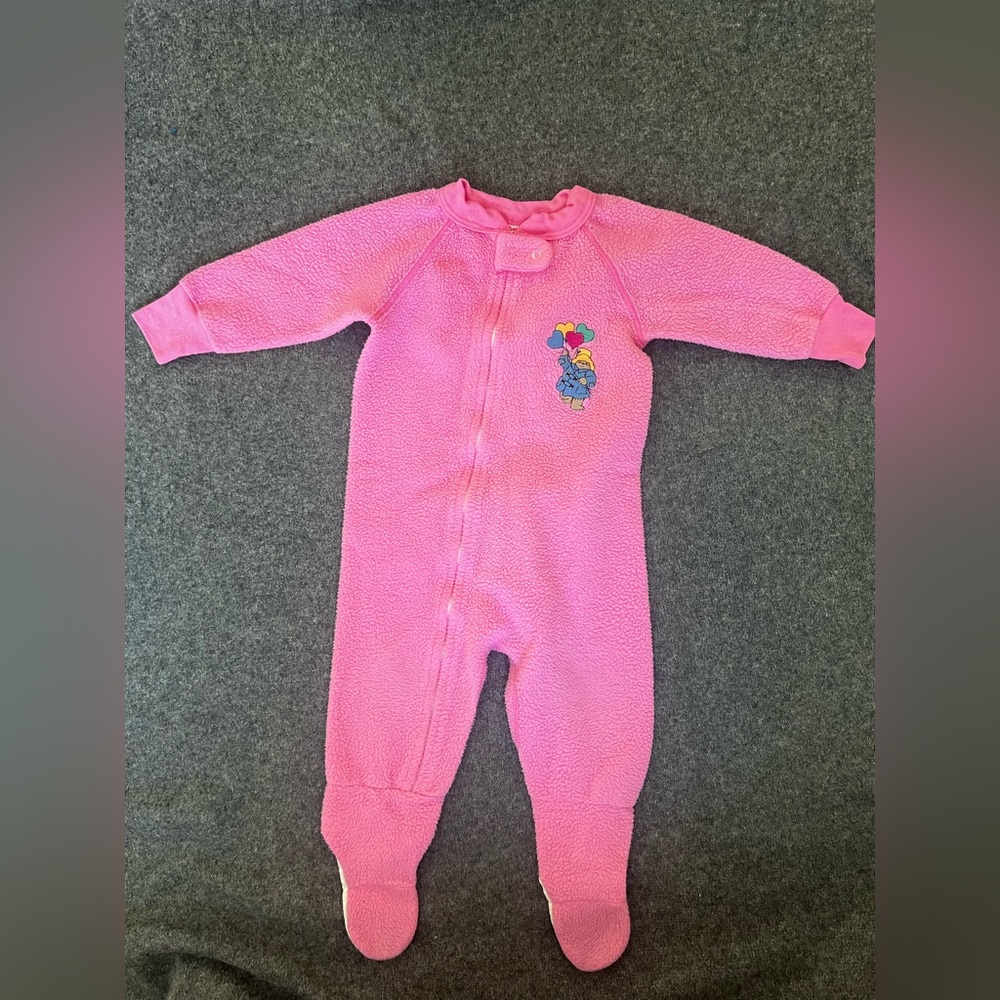 Vintage Paddington Pink Kids One Piece with Elephant Design size 2T
